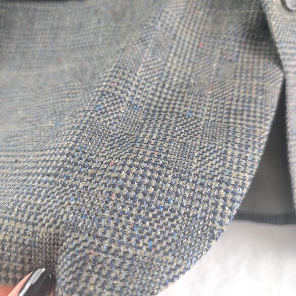 Vintage Hart Schaffner Marx 100% Silk SingleBreasted Tweed Suit Jacket Men's 50R - Picture 2 of 11